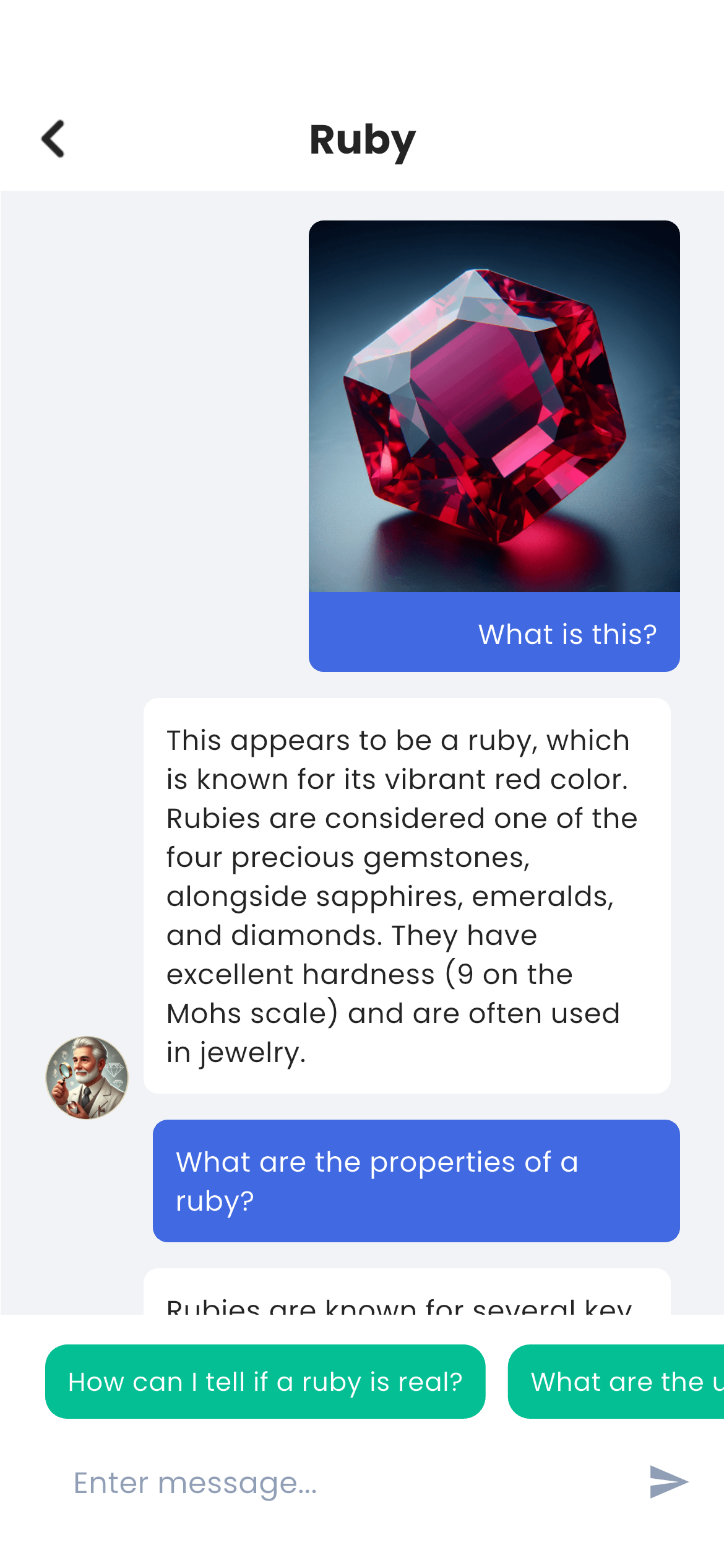 Viewing gemstone details